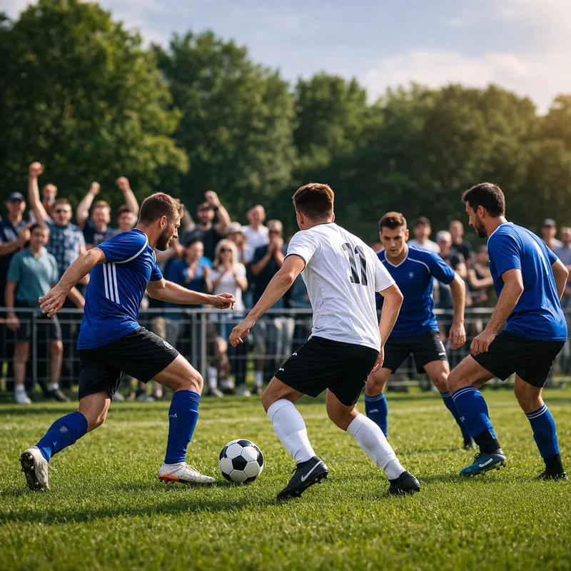 Community football tournament match in action